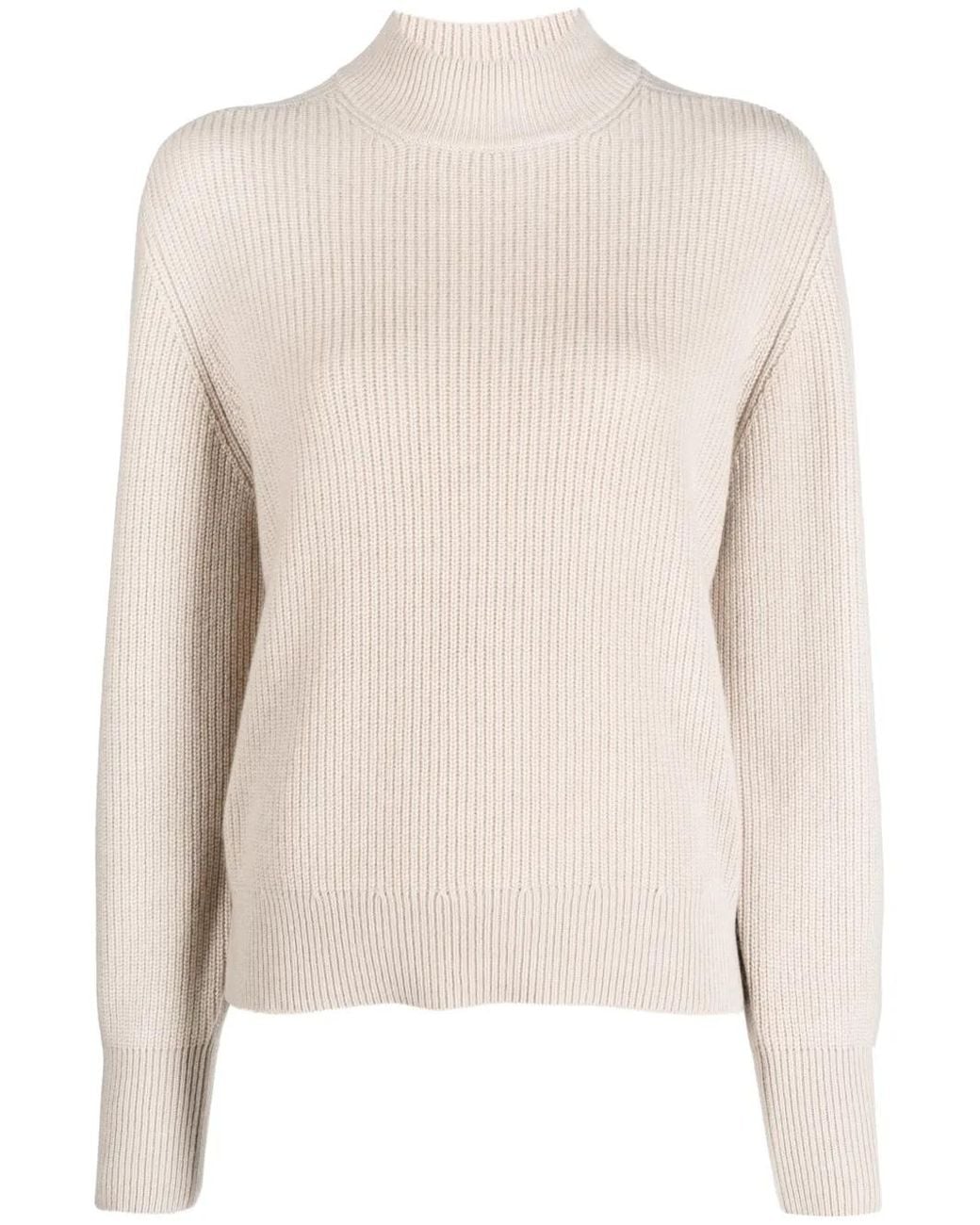Brunello Cucinelli Natural High Neck Cashmere Sweater