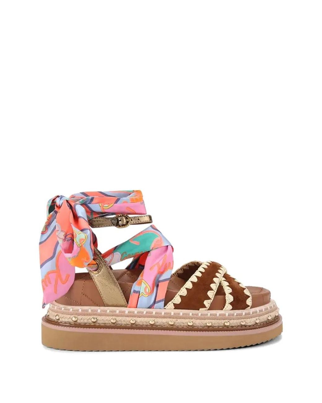 Kurt Geiger Pink Orson Cross Scarf Sandals