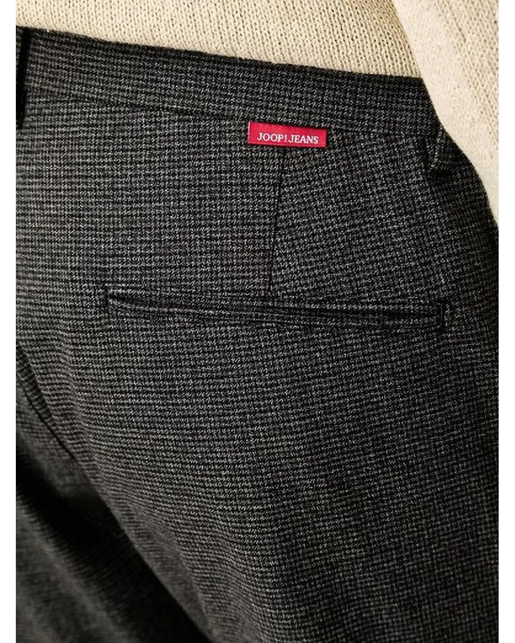 Joop! Black Micro-Patterned Drawstring Tailored Trousers for men