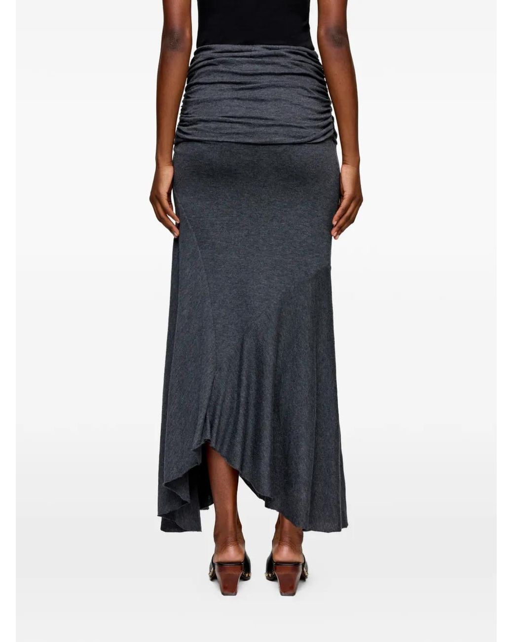Ganni Blue Jupe Longue En Jersey