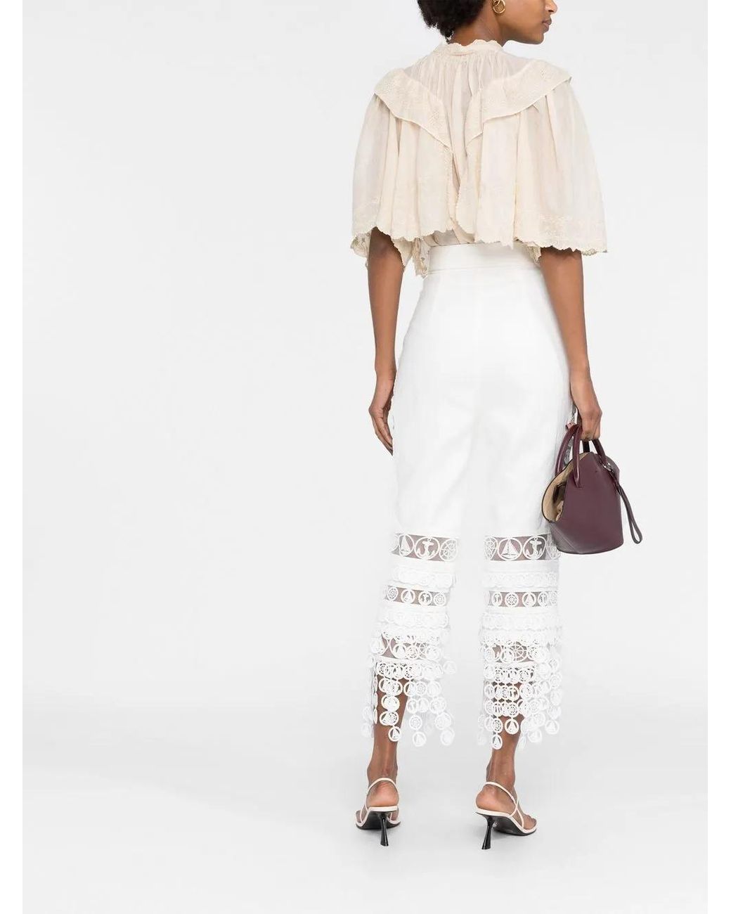 Zimmermann White Embroidered TIGGY Pants