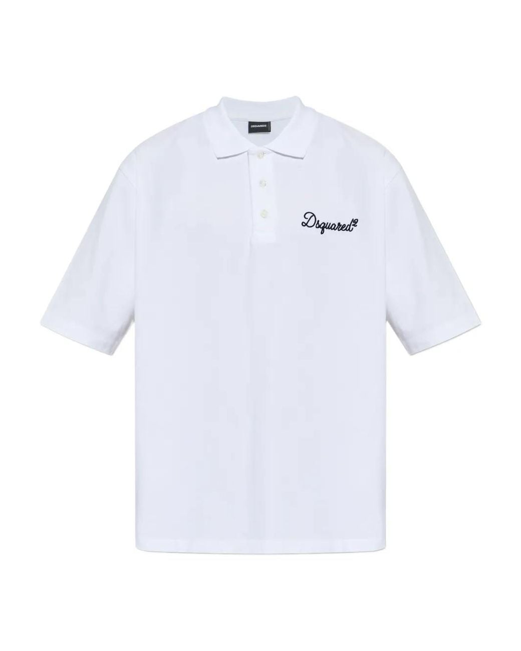 DSquared² White Signature Tennis Fit Polo for men
