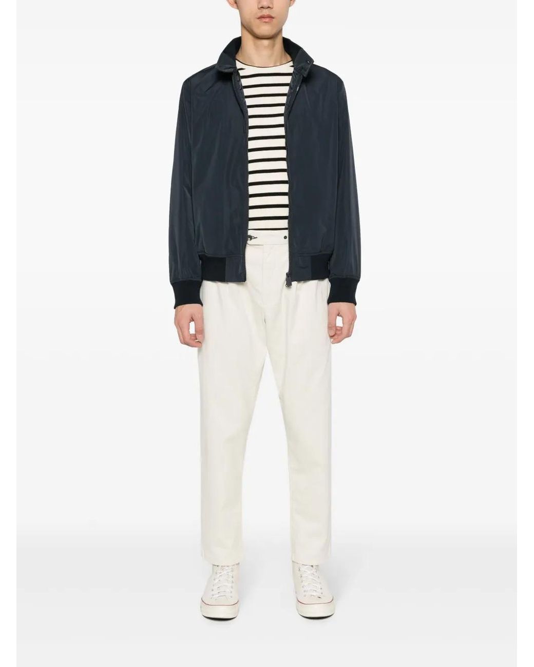 Aspesi Blue Zip-Up Bomber Jacket for men