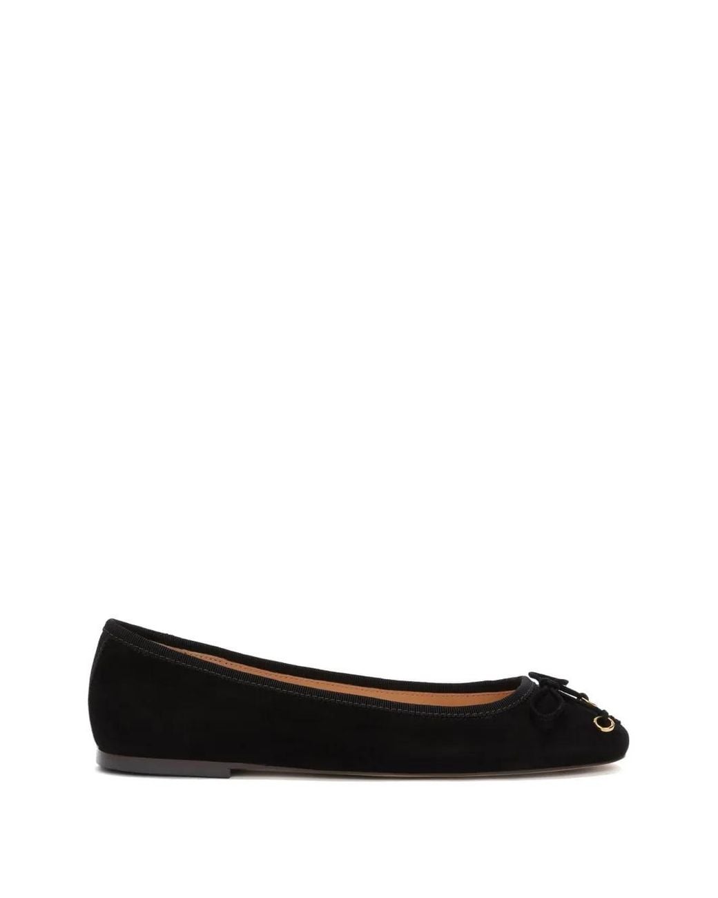 Odissi Black Lou Bow Square Toe Ballerina