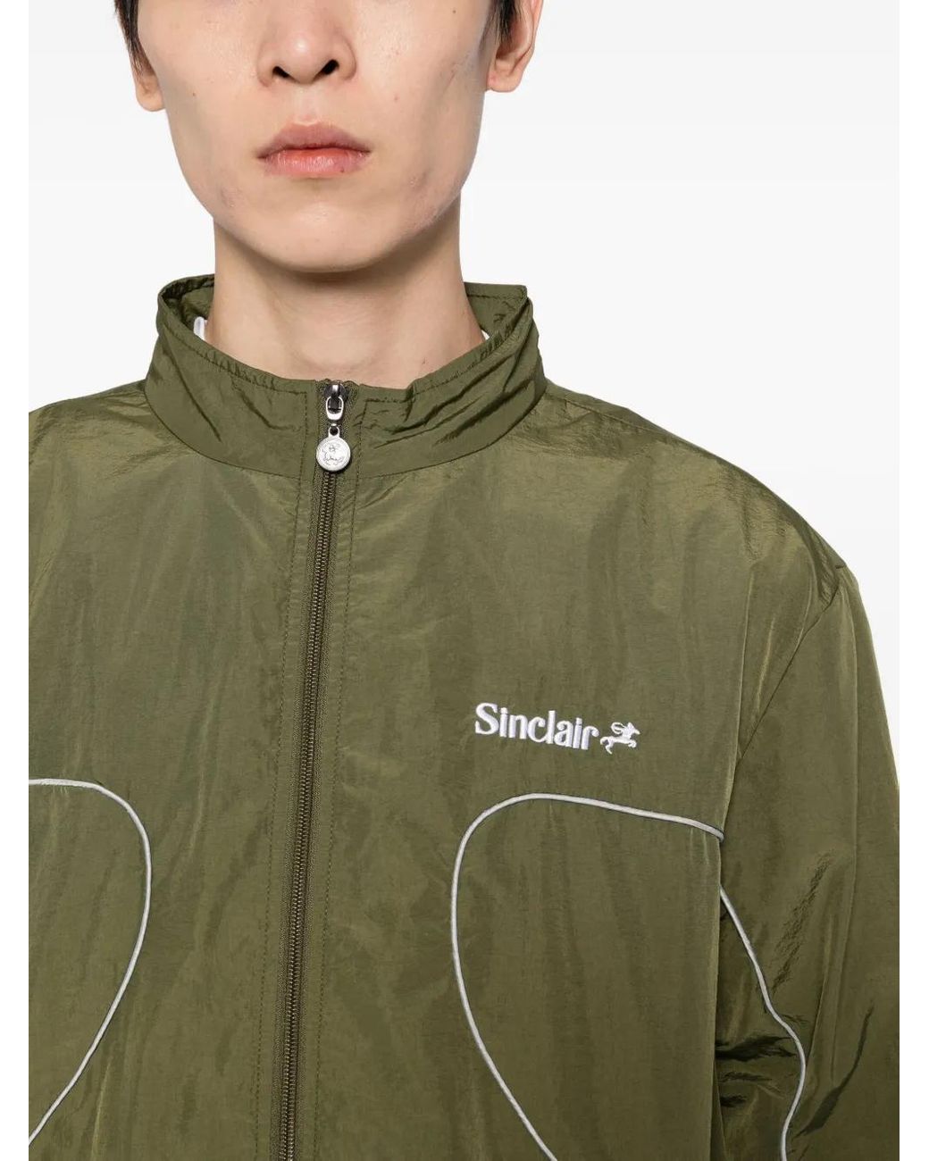 Sinclair Green Logo-Embroidered Jacket for men