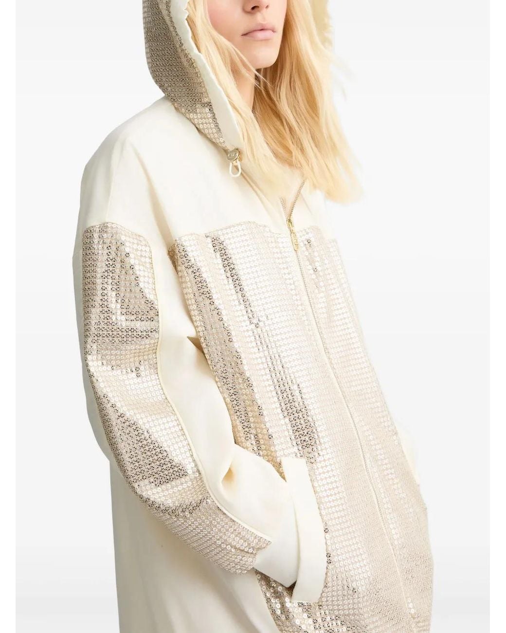 Liu Jo Natural Sequinned Parka