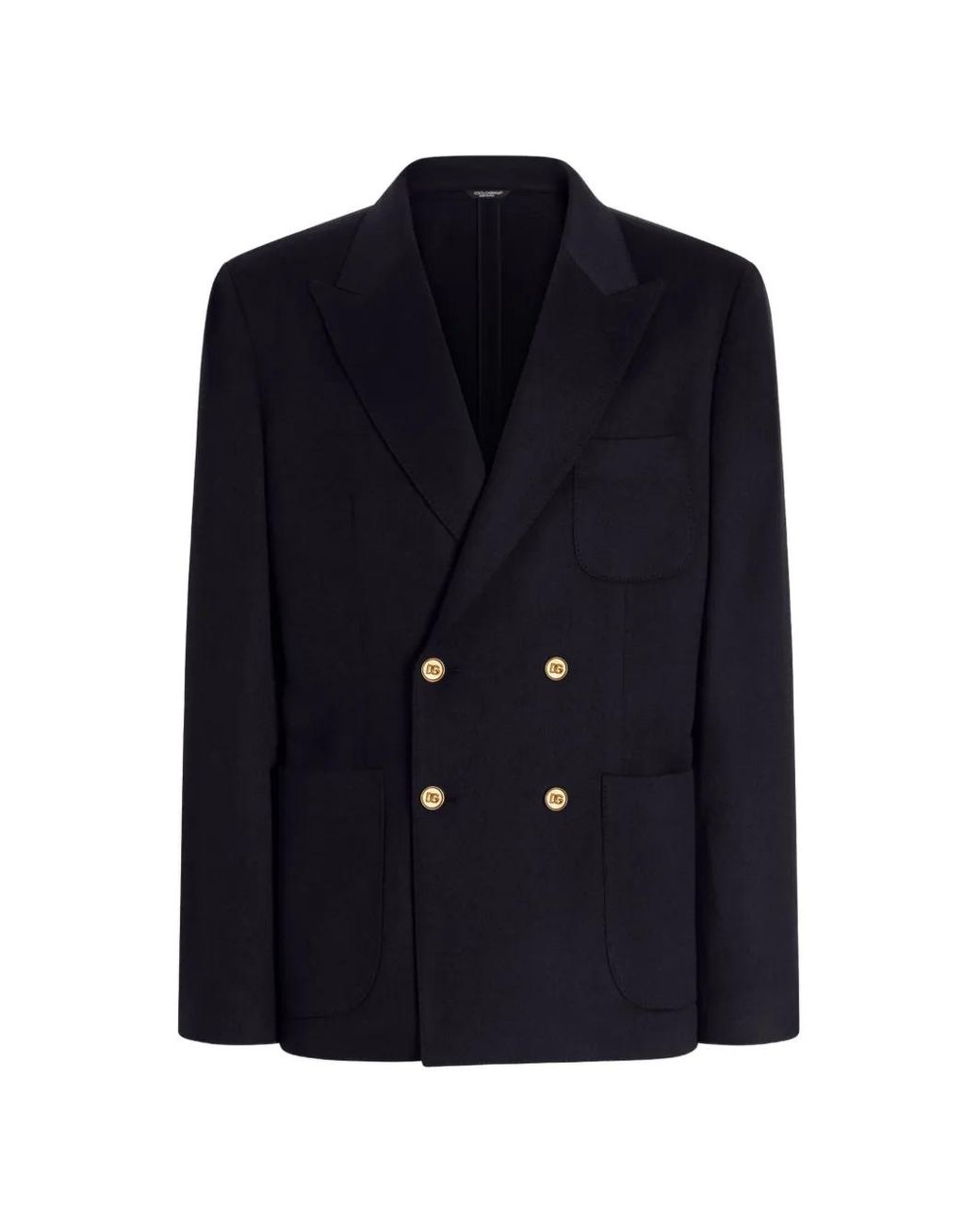 Dolce & Gabbana Blue Double-Breasted Portofino Cashmere Jacket for men