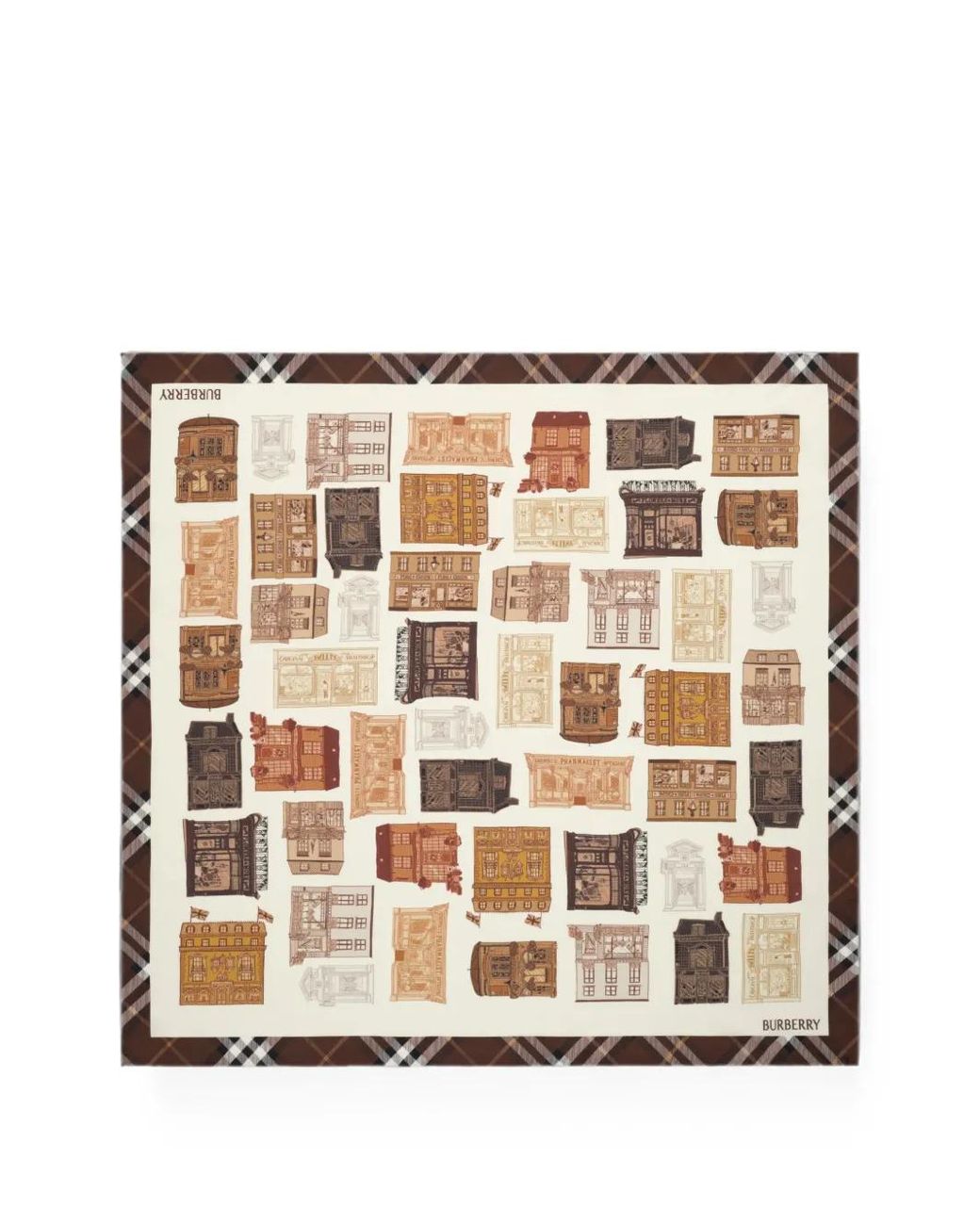 Burberry Natural Storefront Print Silk Scarf