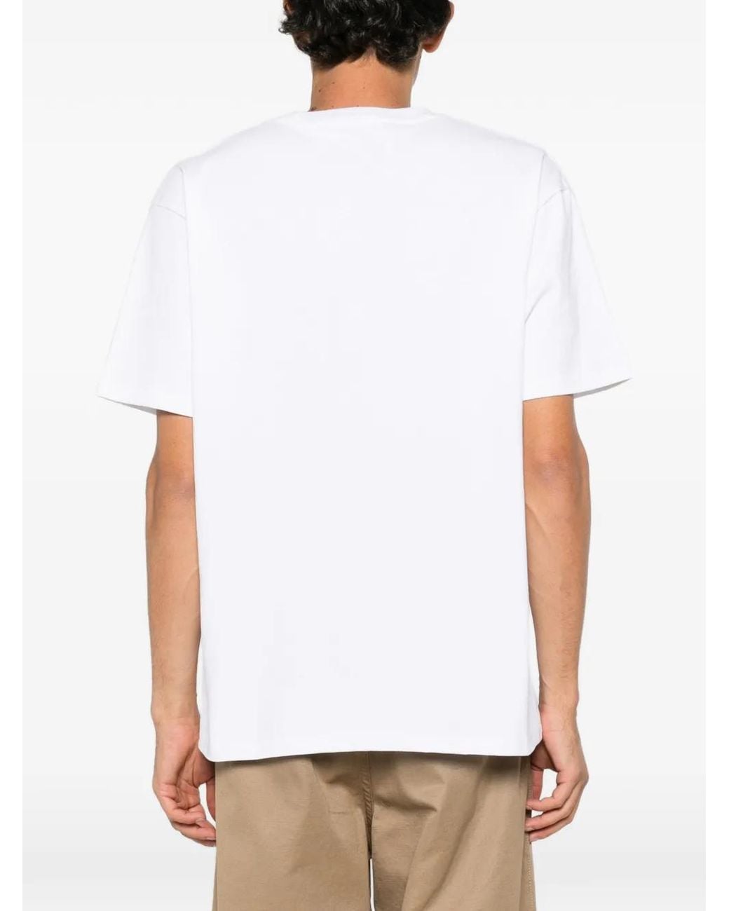 Universal Overall White Logo-Patch T-Shirt for men