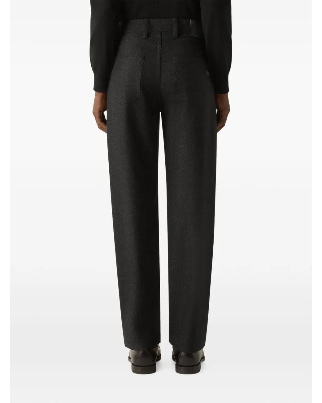 Zegna Black Dark Wool And Cashmere Roccia Pants for men