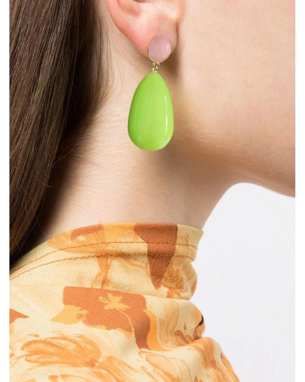 Drop Fit Eshvi Drop Enamel Earrings in Green | Lyst