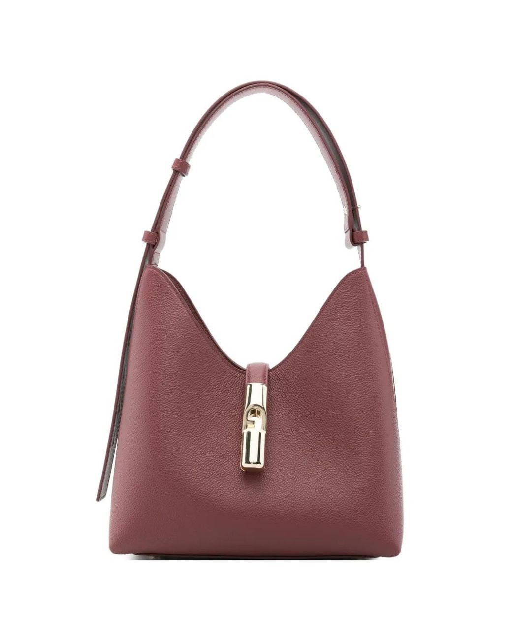 Furla Purple Goccia Leather Tote Bag