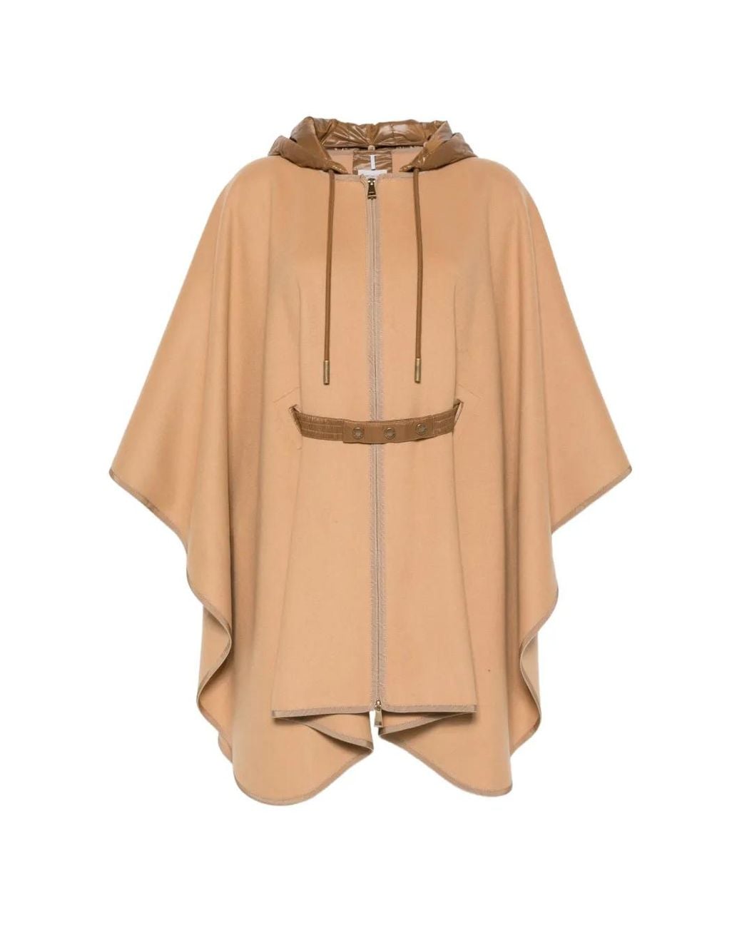 Moncler Natural Belted Hooded Cape