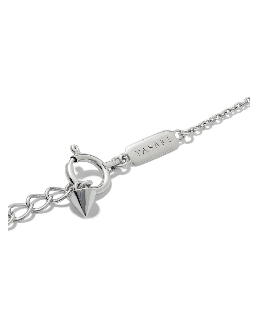 Tasaki White 18Kt Collection Line Chants Diamond And Akoya Pearl Pendant