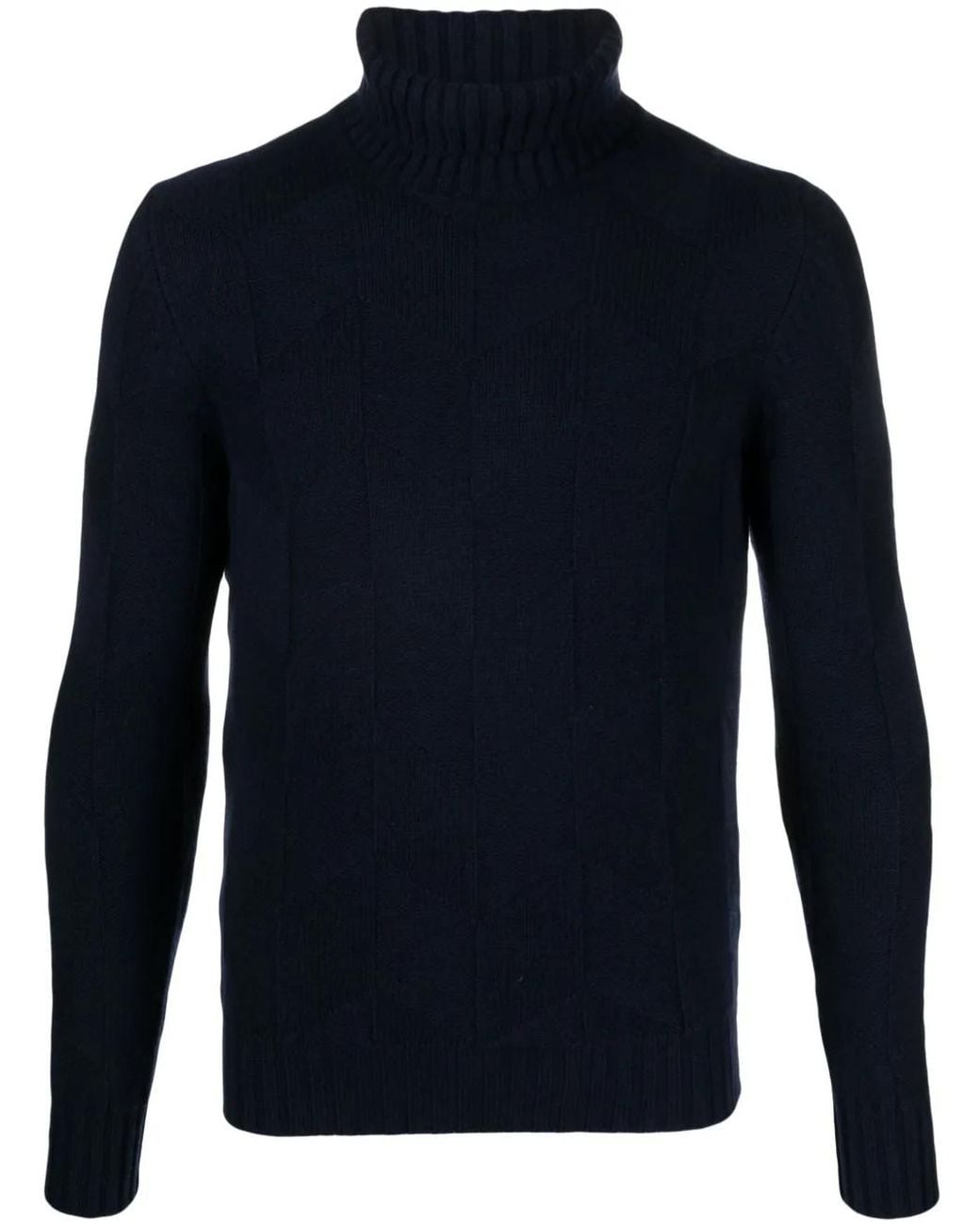 Fileria Blue Roll-Neck Virgin Wool-Blend Jumper for men