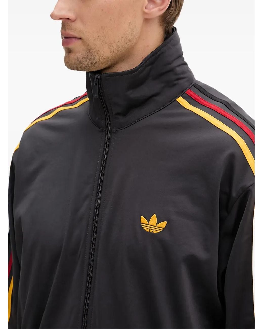 Adidas Black Veste Zippée Firebird À Rayures Latérales for men