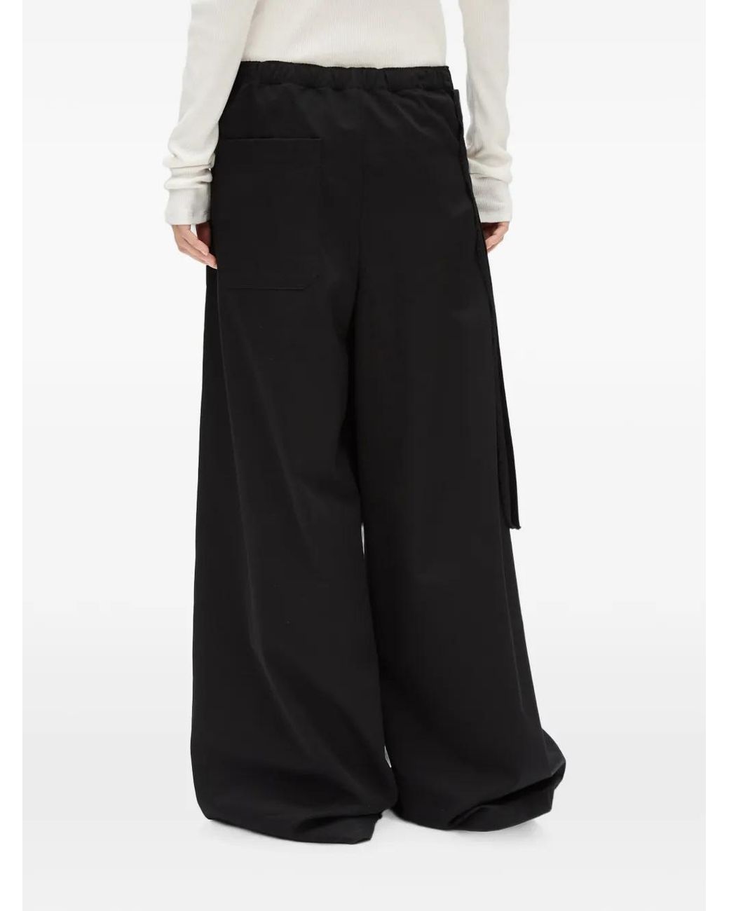 Ann Demeulemeester Black Layered Wide-Leg Trousers