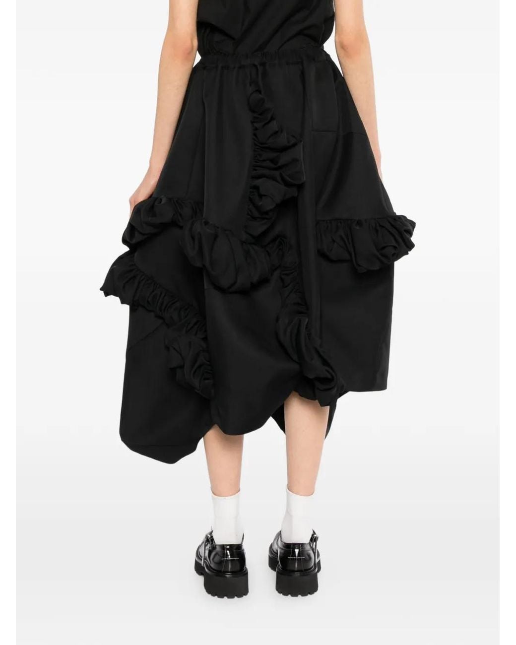 Comme des Garçons Black Ruffled Asymmetric Skirt
