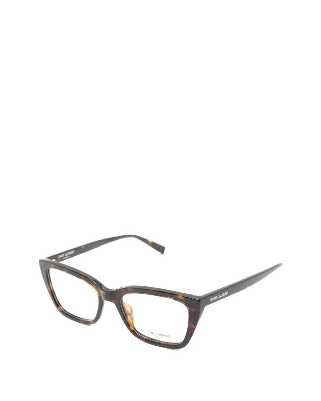 Saint Laurent Brown Tortoiseshell-Effect Glasses