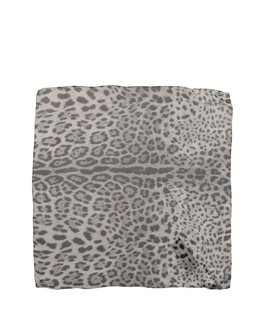 Dolce & Gabbana Gray Leopard-Print Silk Scarf