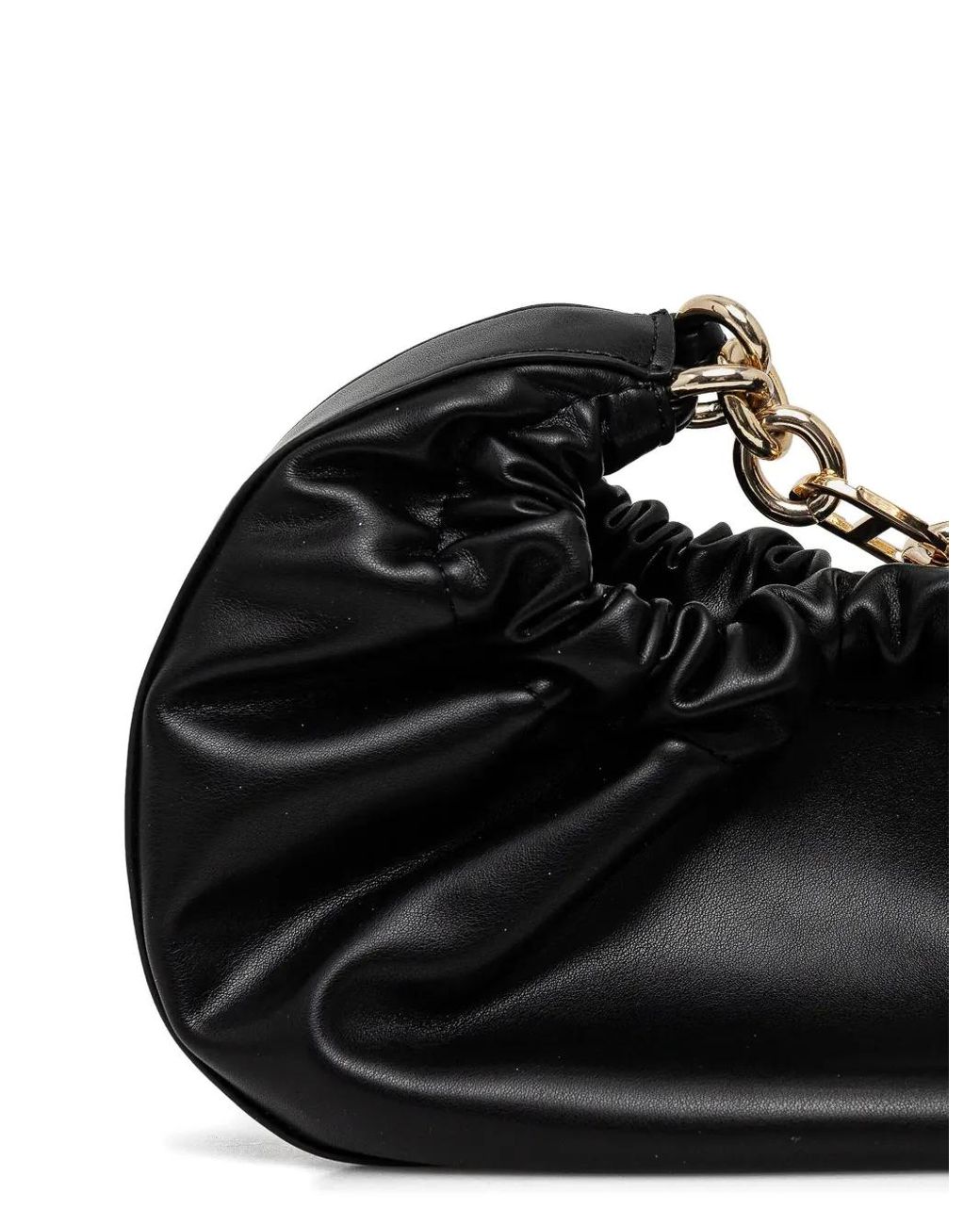 Twinset Black Chain-Strap Gathered Tote Bag