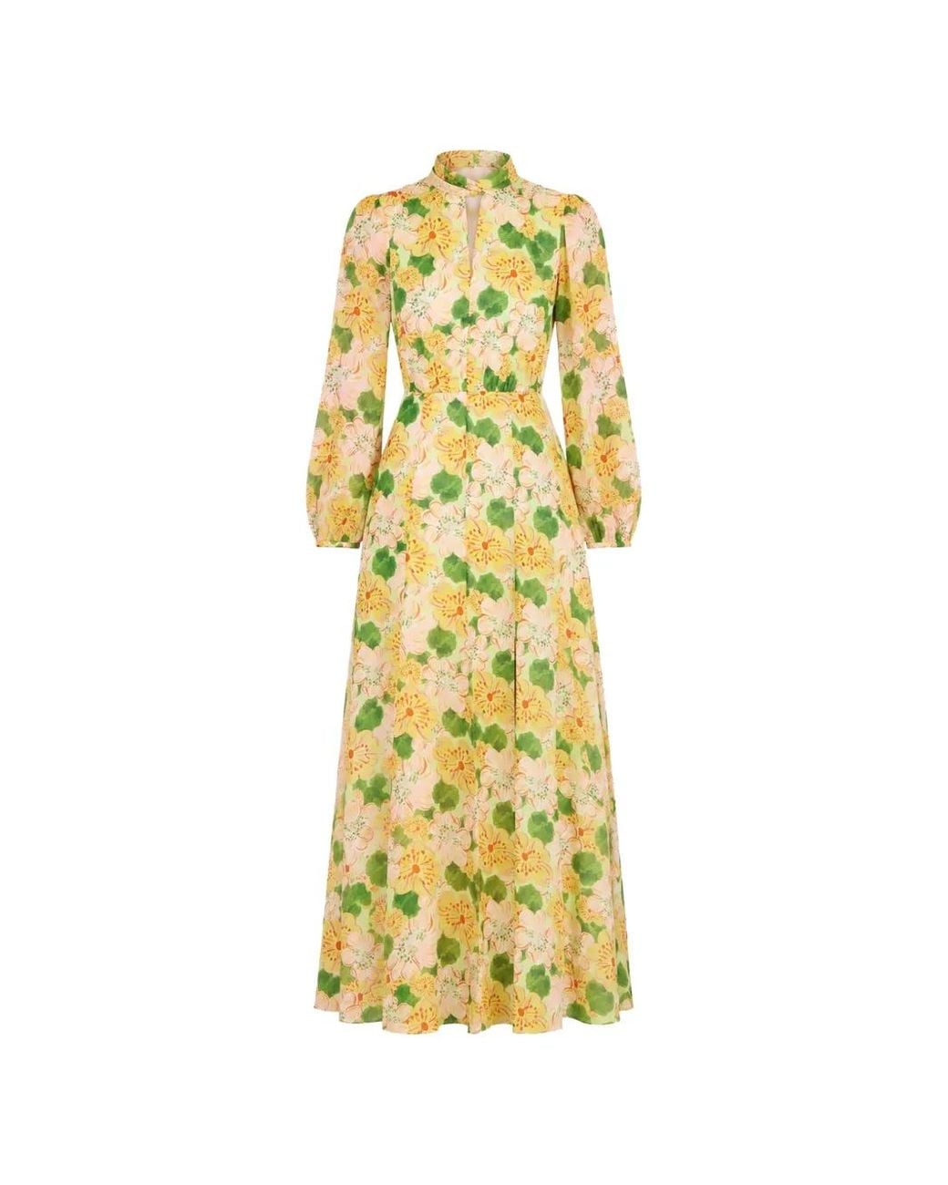 Saloni Metallic Robe Jaclyn À Fleurs