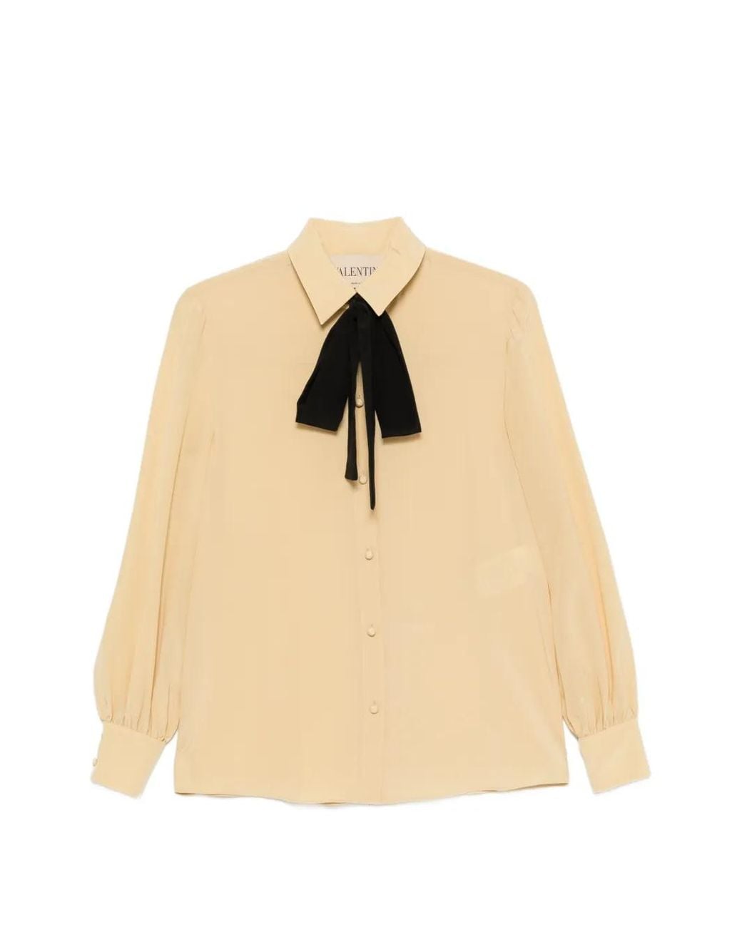 Valentino Garavani Natural Bow-Detail Buttoned Shirt