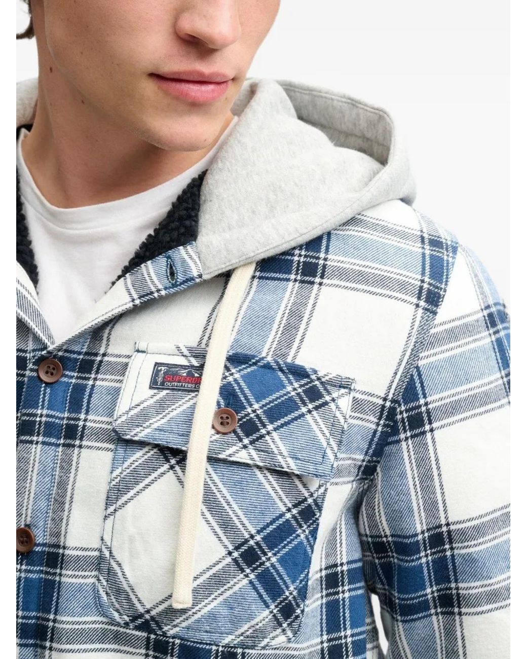 Superdry Blue Surchemise À Carreaux for men