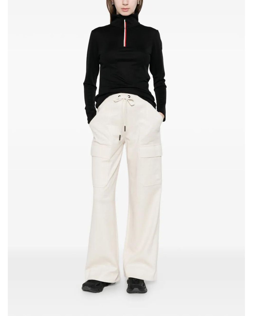 Moncler White Drawstring Cargo-Pocket Trousers