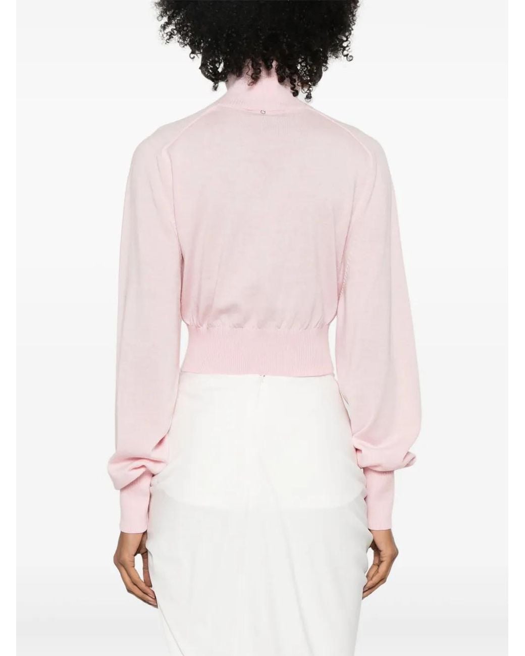 Sportmax Pink Wool Turtle-Neck Sweater