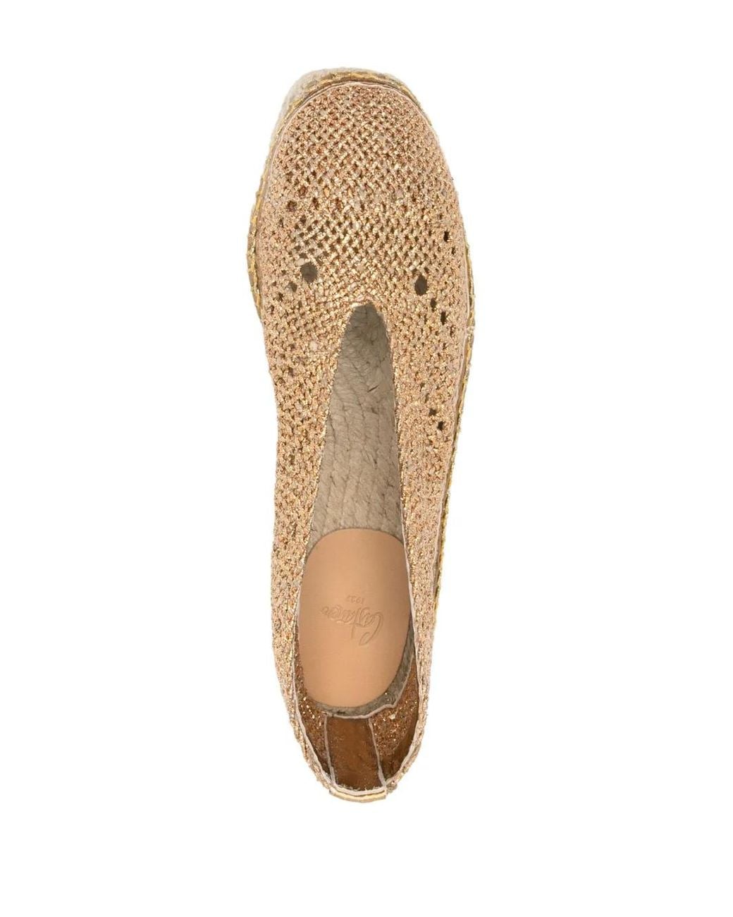 Espadrilles En Maille Métallisée Castaner en coloris Natural