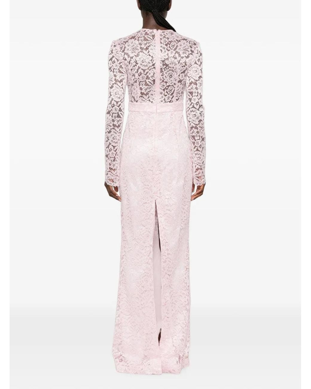 SILK LOVE & LACE Pink Bow-Detail Lace Dress