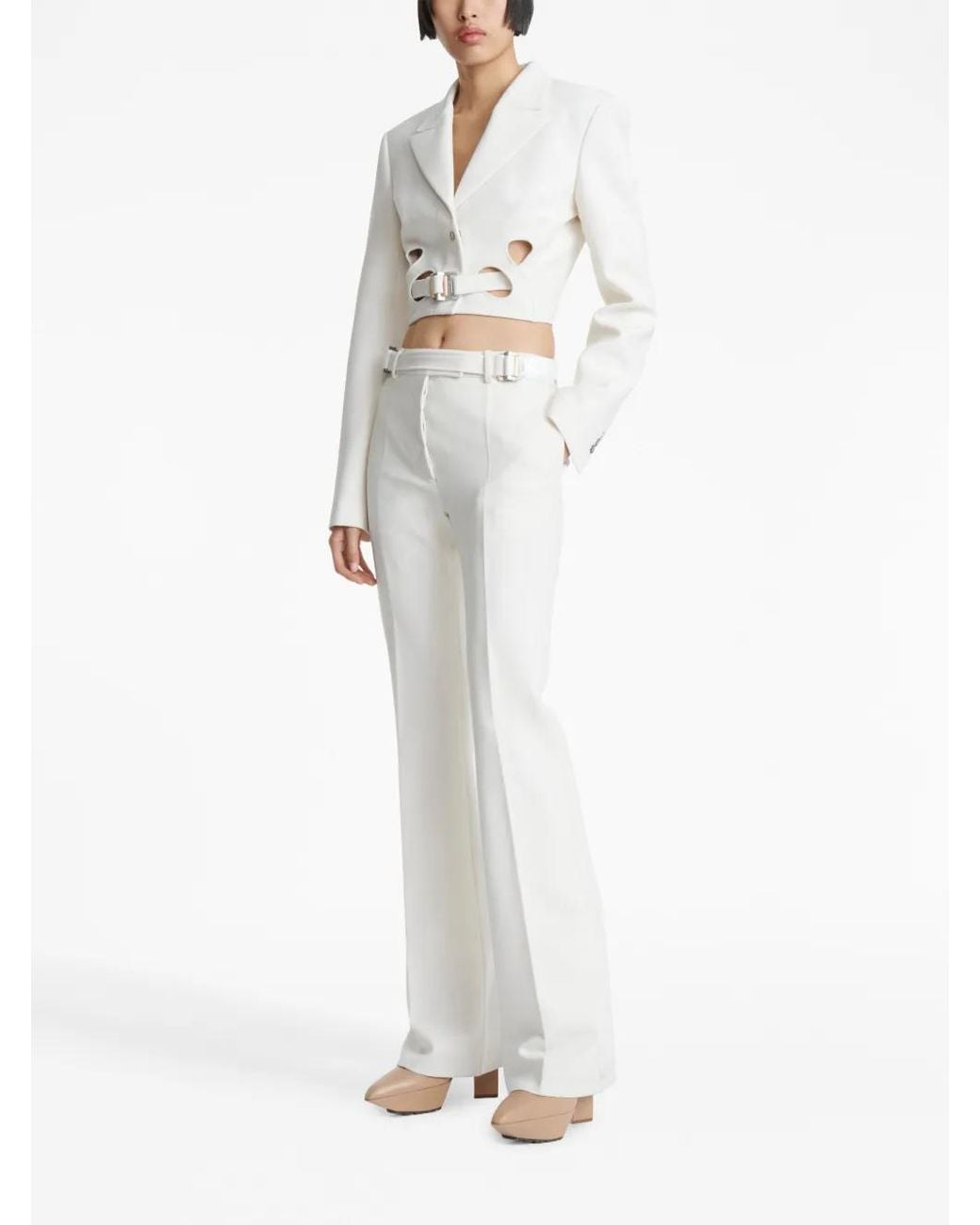 Dion Lee White Interloop Belted Blazer