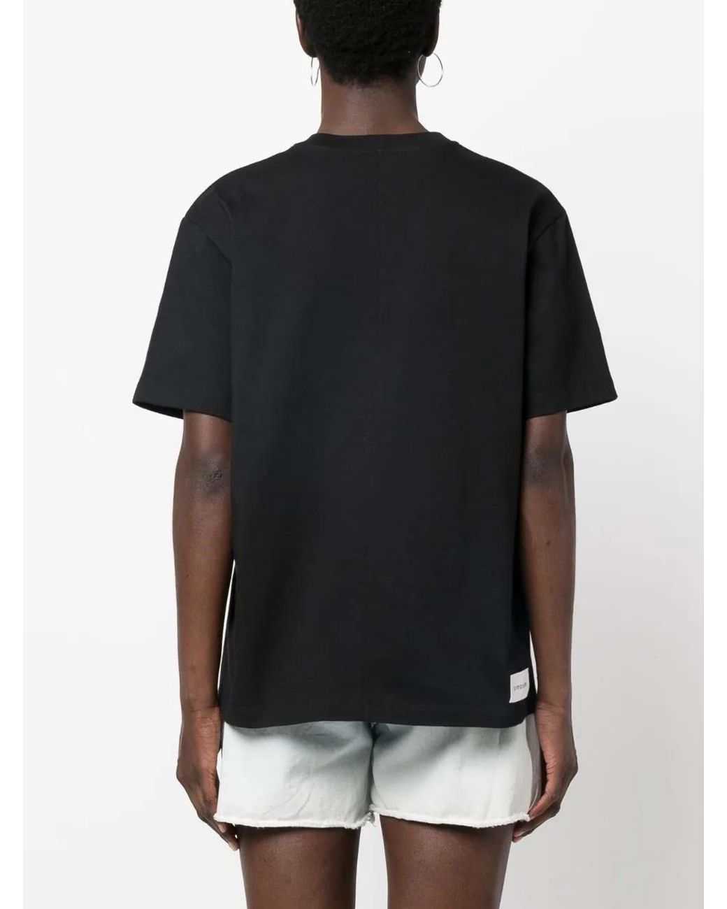 ARMARIUM Black Boxy Logo-Patch T-Shirt