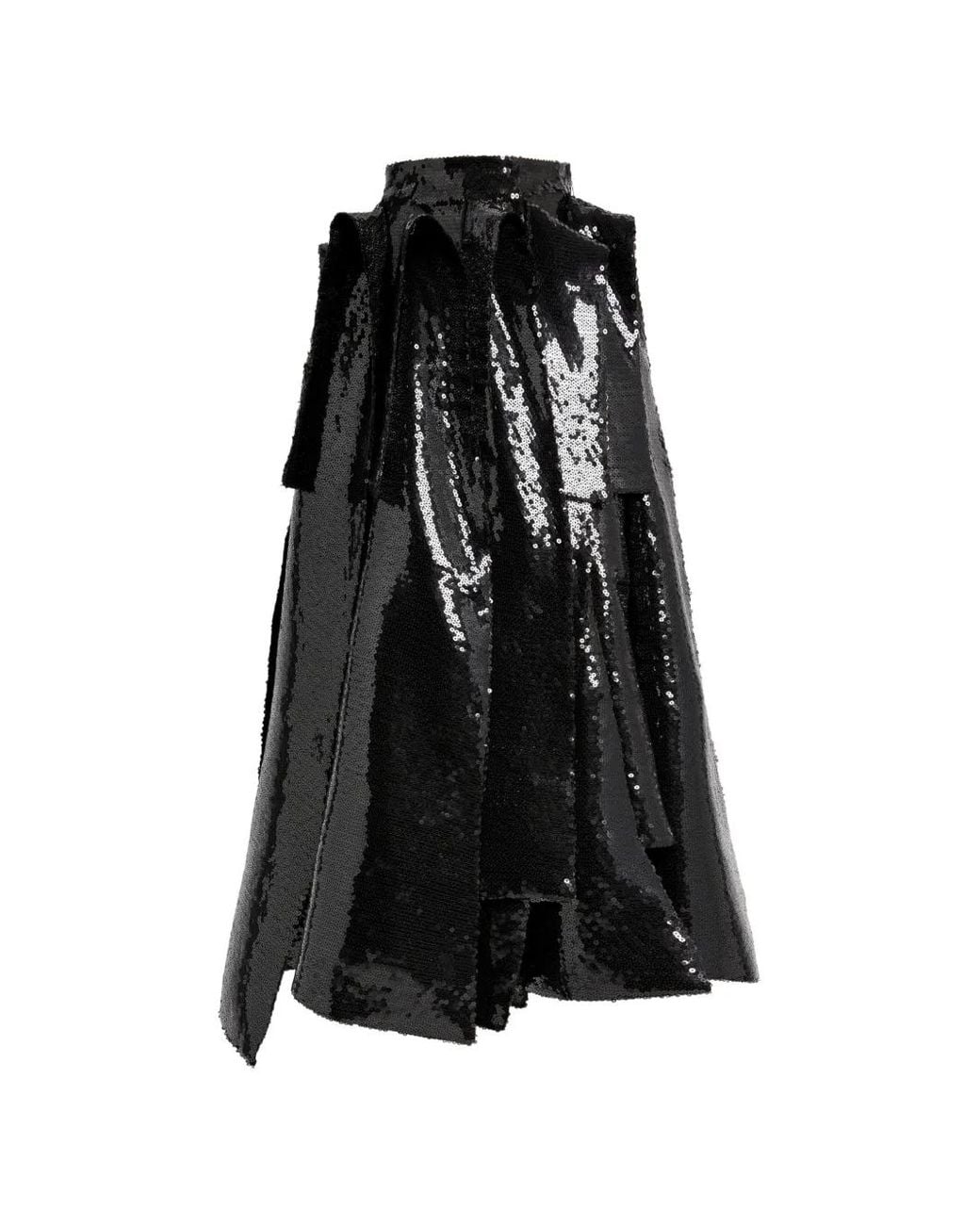 A.W.A.K.E. MODE Black Sequin-Embellished Multi-Panel Skirt