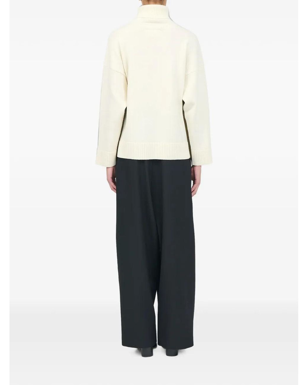 MM6 by Maison Margiela Green Colour-Block Roll-Neck Sweater