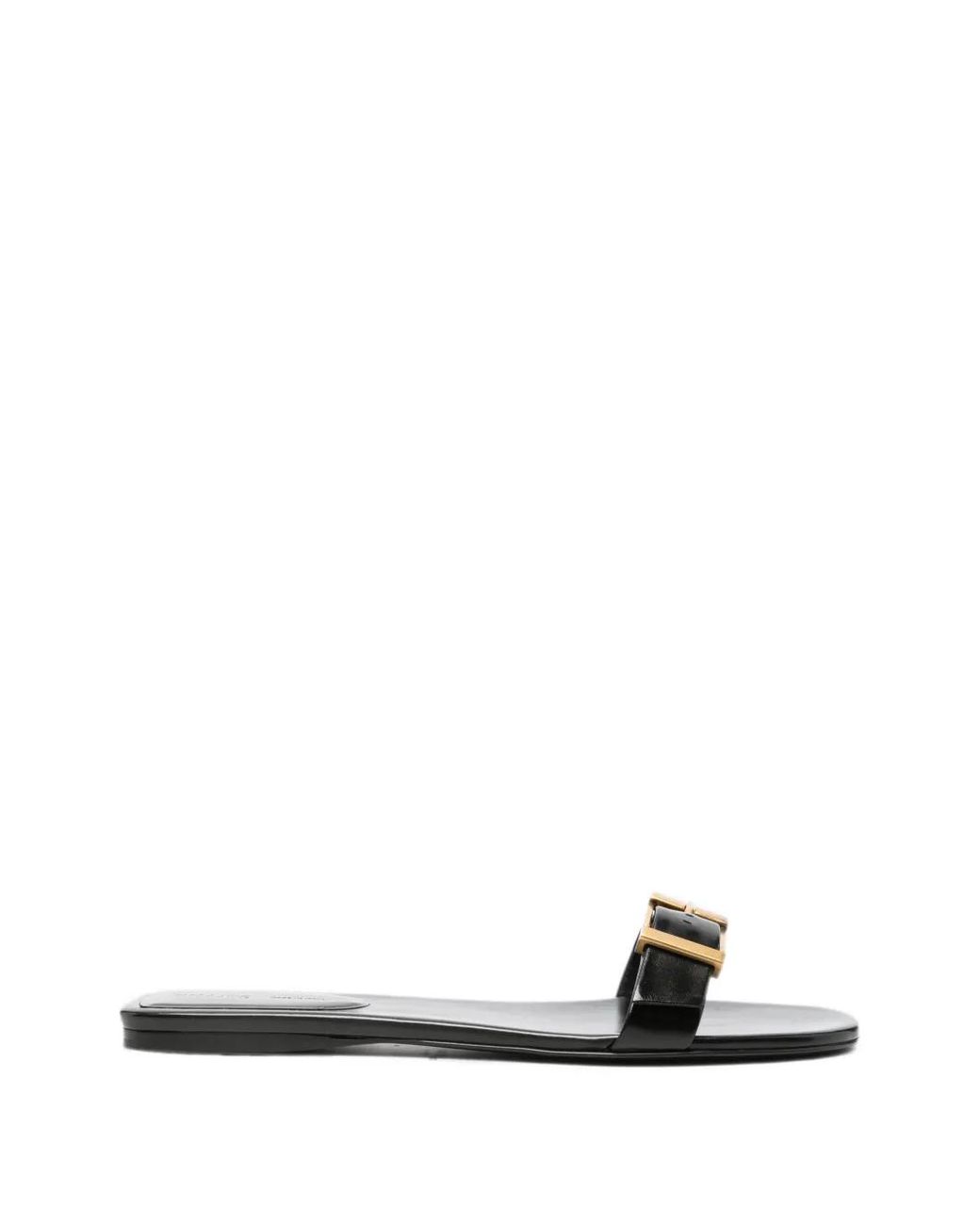 Khaite White Manhattan Buckled-Strap Flat Sandals