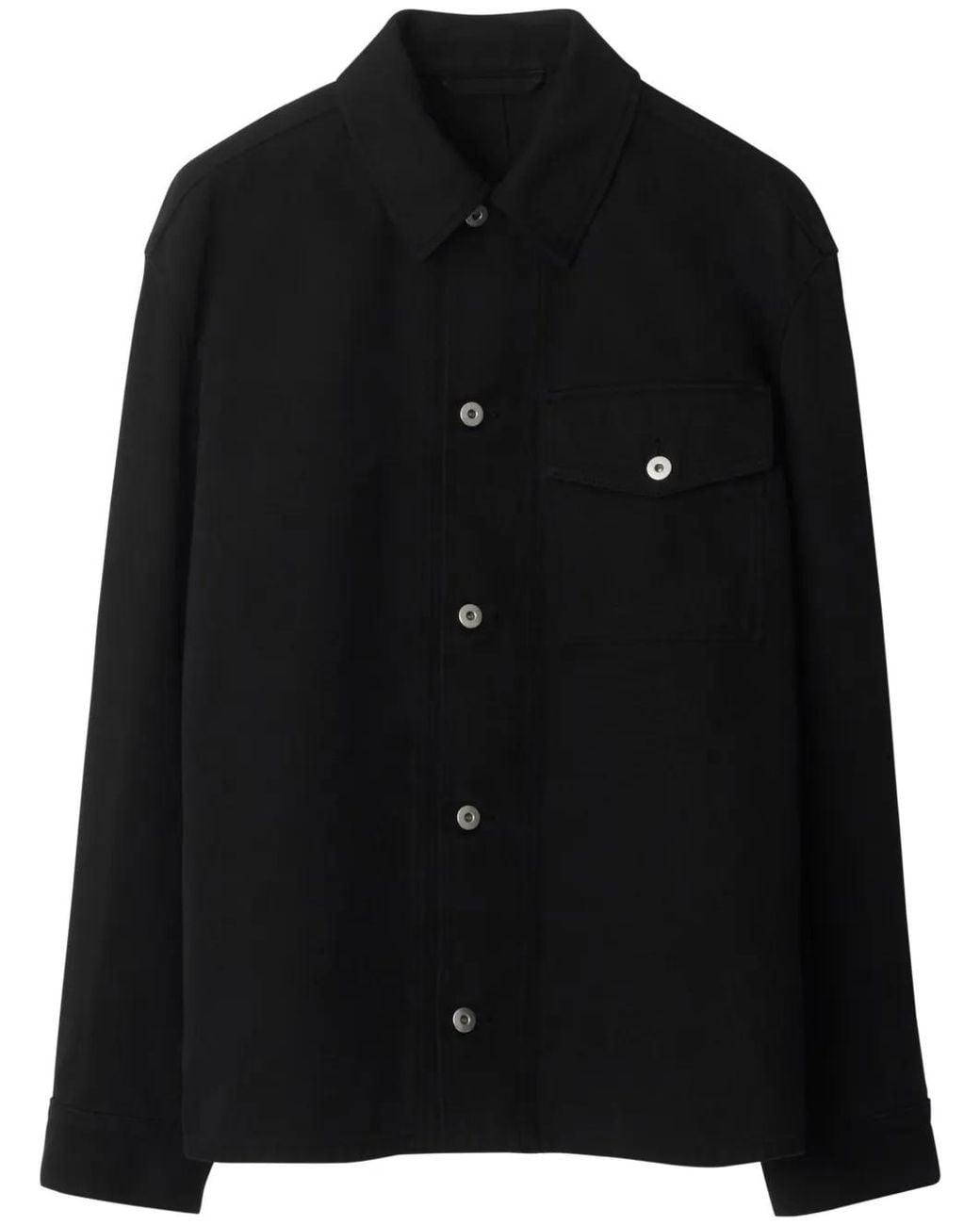 Burberry Black Ekd Cotton Overshirt Jacket for men