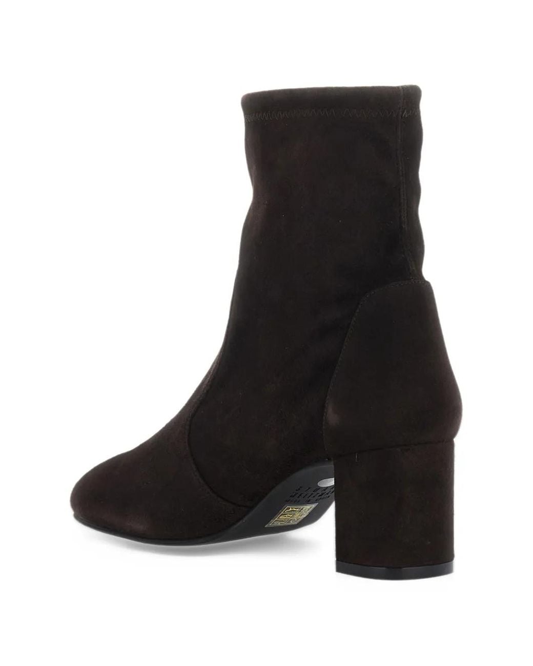 Stuart Weitzman Black Yulia Suede Block-Heel Ankle Boots