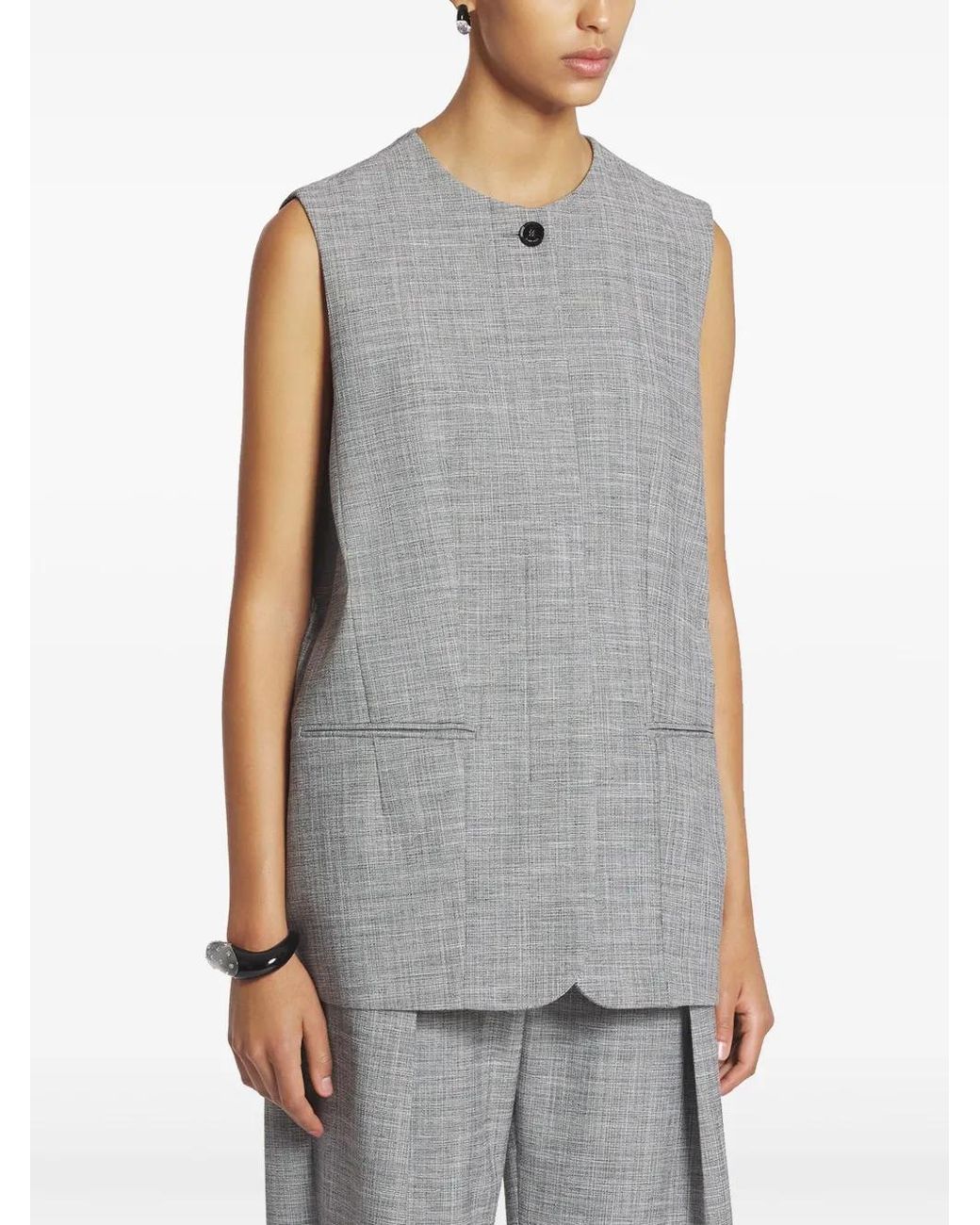 Lanvin Gray Round Neck Waistcoat