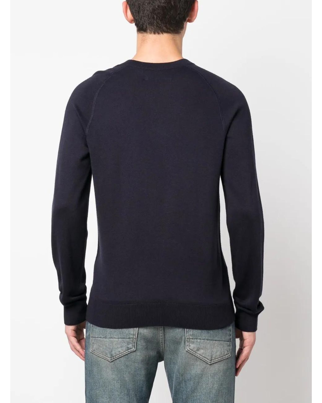 Zadig & Voltaire Blue Thomaso Logo-Intarsia Knitted Jumper for men