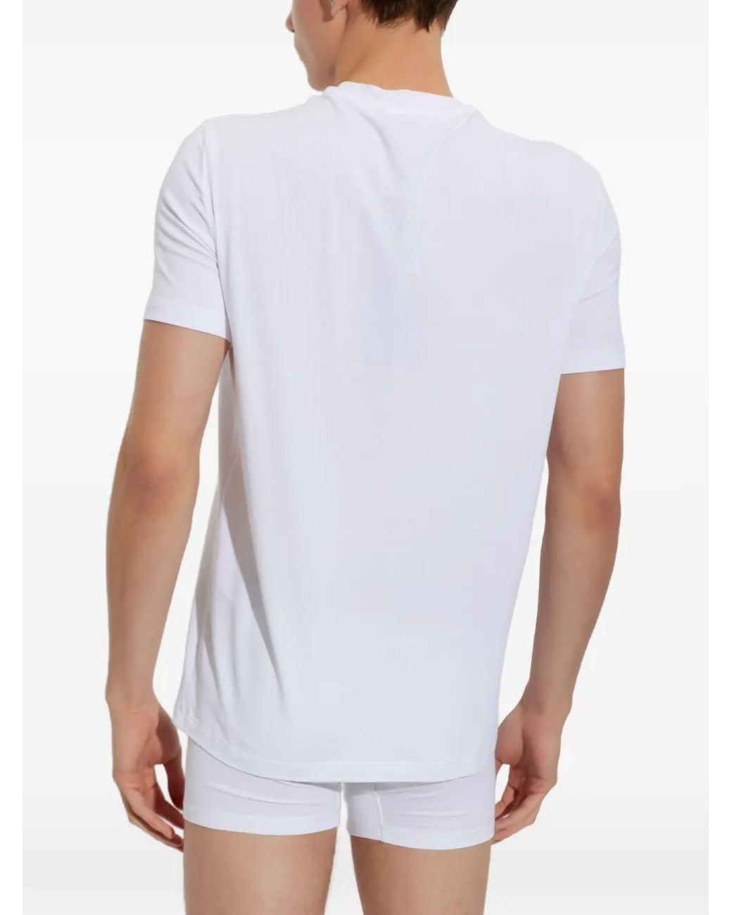 DSquared² White Logo-Patch Crew-Neck T-Shirt for men