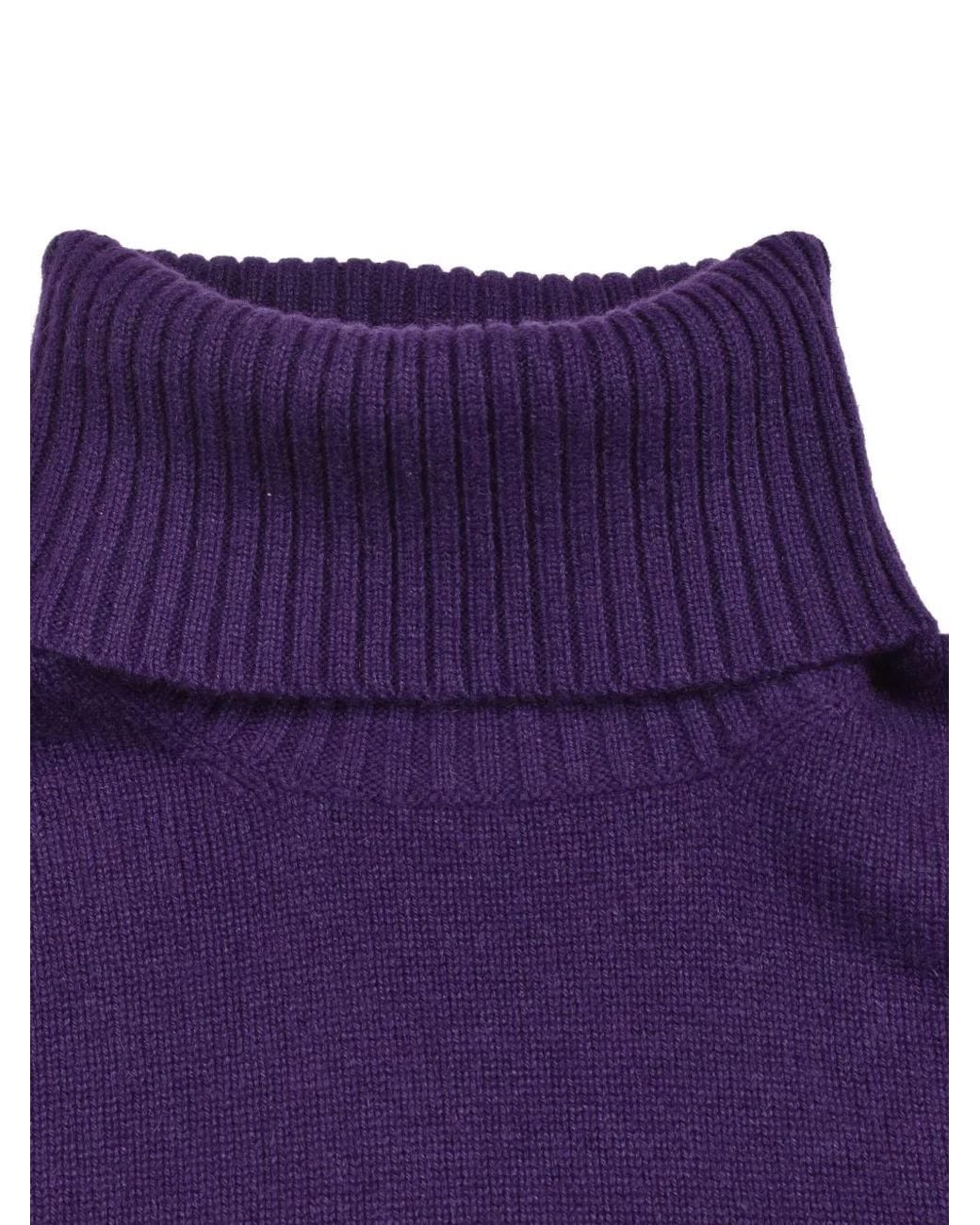 Brunello Cucinelli Blue Turtleneck Ribbed-Cuff Sweater for men