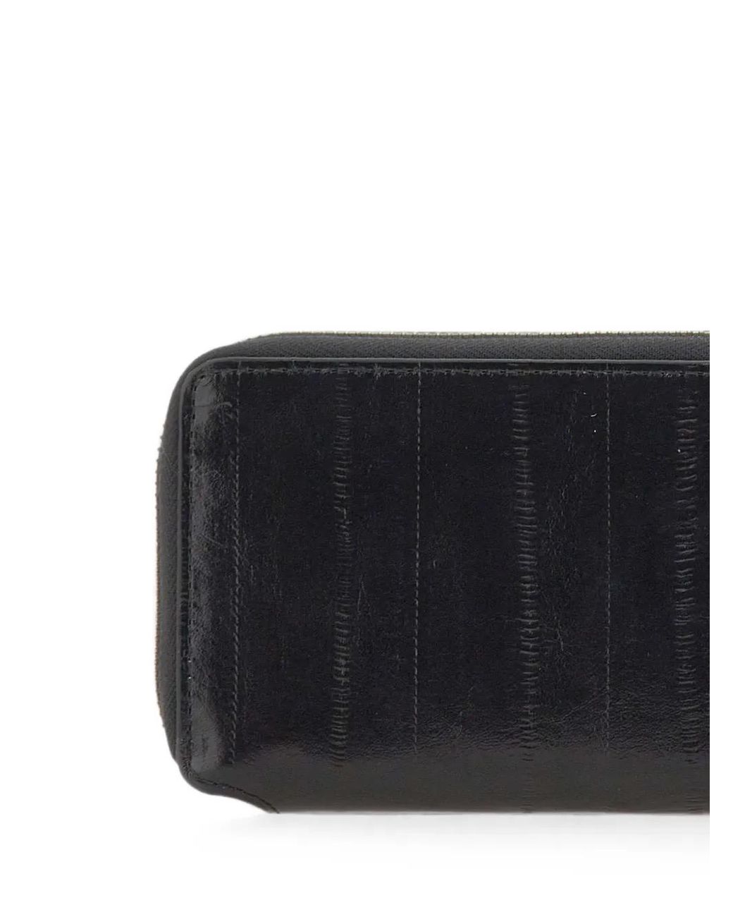 Gianni Chiarini Black Small Eel-Print Leather Wallet