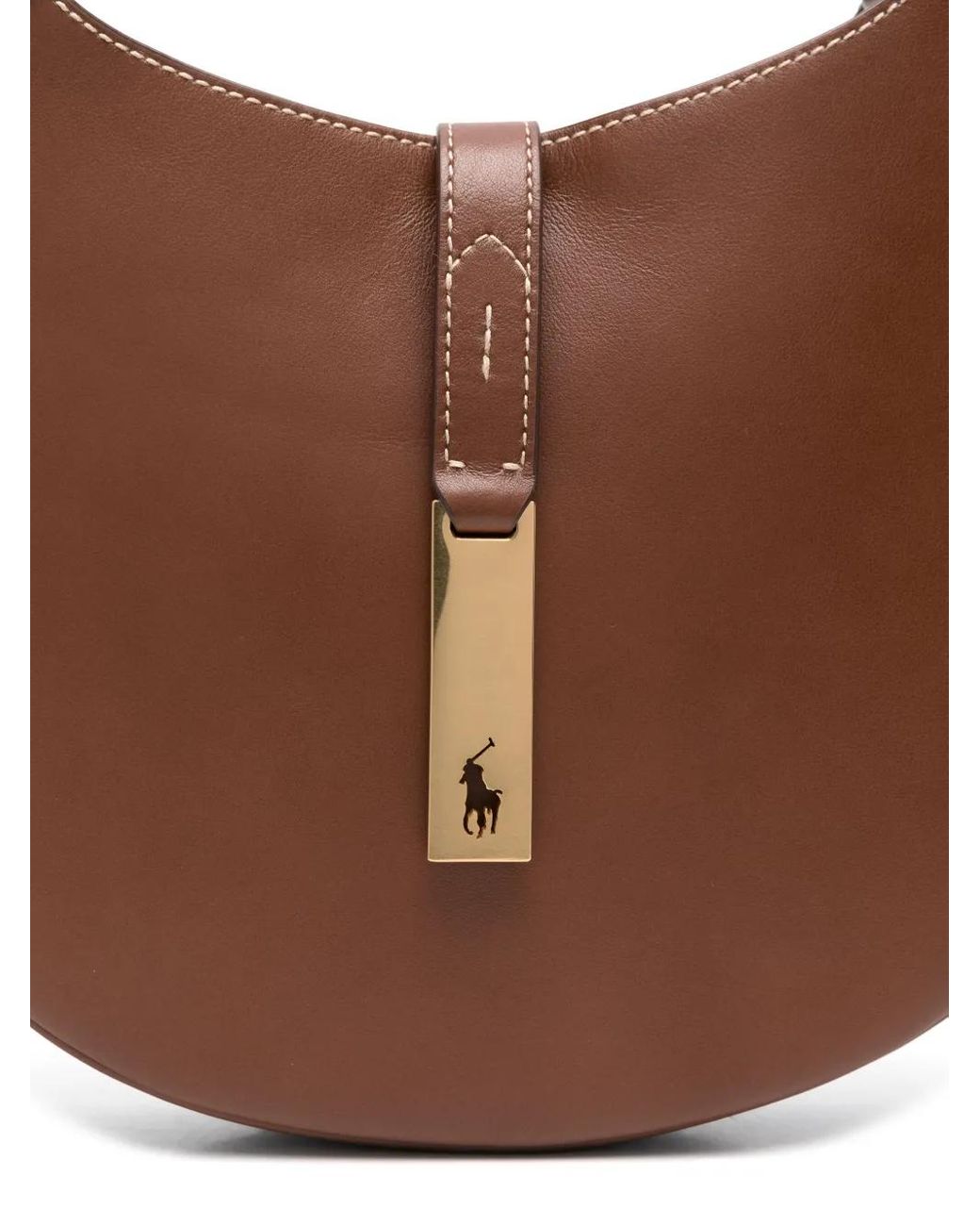 Polo Ralph Lauren Brown Small Polo Id Shoulder Bag