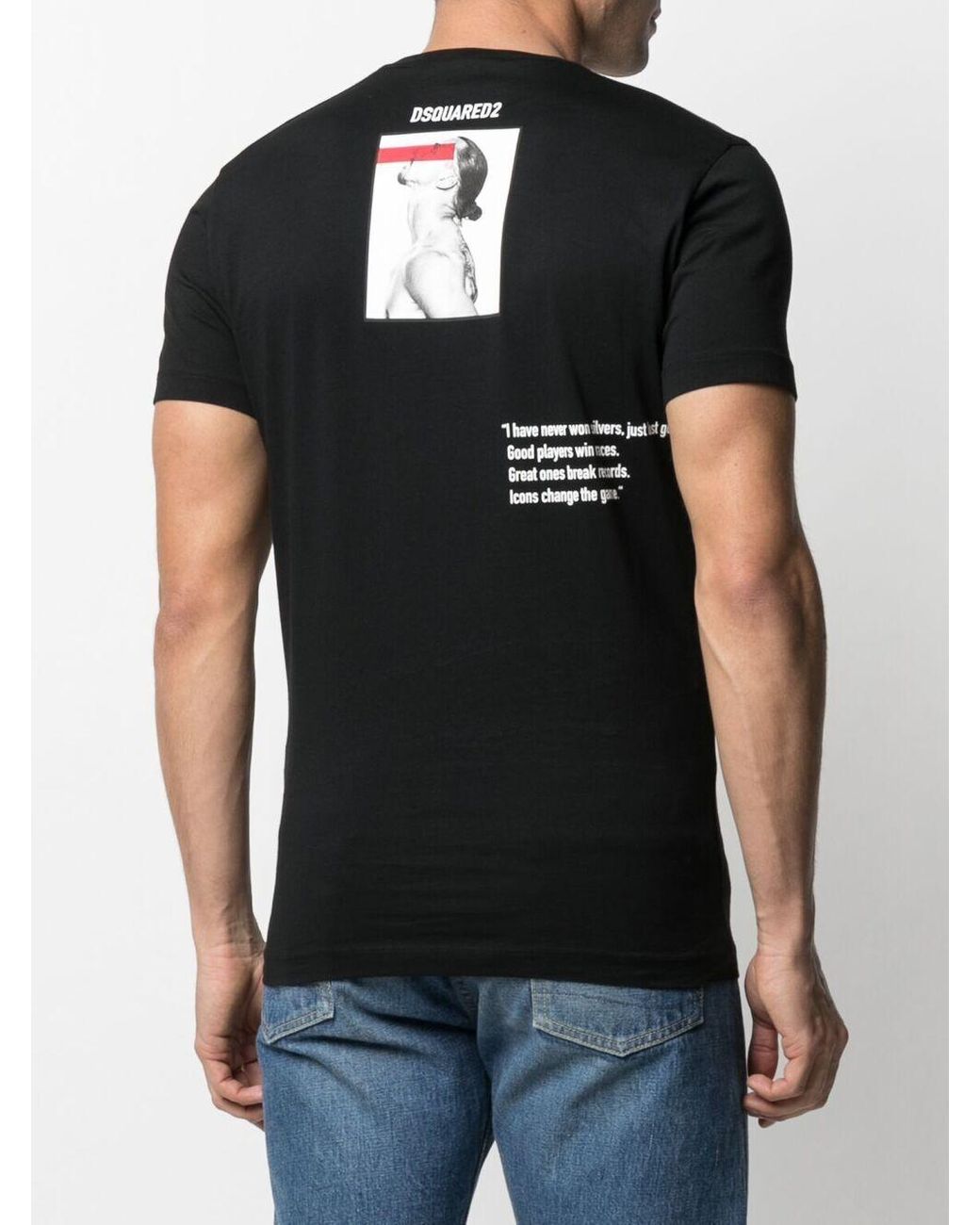 DSquared² X Zlatan Ibrahimovic Icon-print T-shirt in Black for Men | Lyst UK