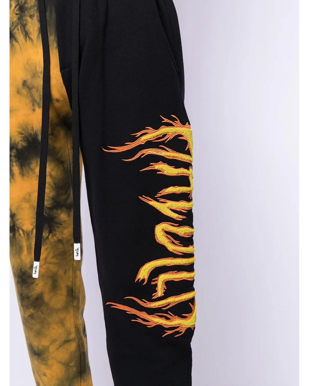 Haculla Black Tie-Dye Print Track Pants for men