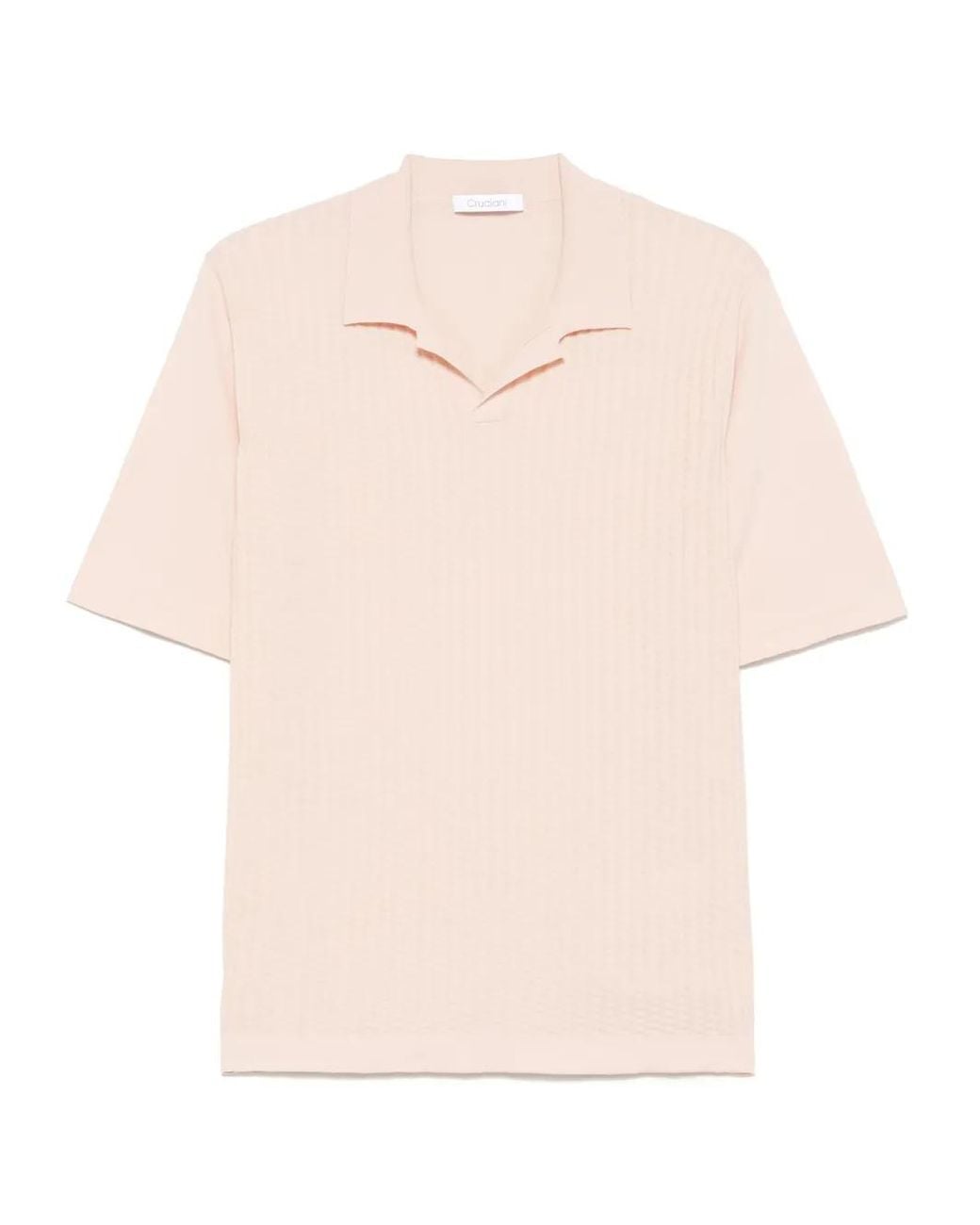 Cruciani Pink Textured-Knit T-Shirt for men