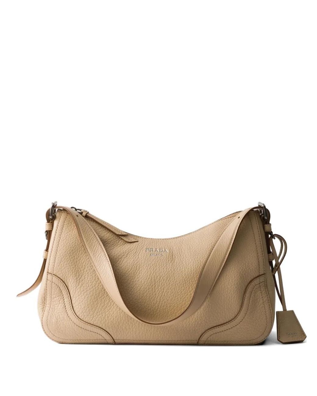 Borsa A Spalla Aimèe Grande di Prada in Natural