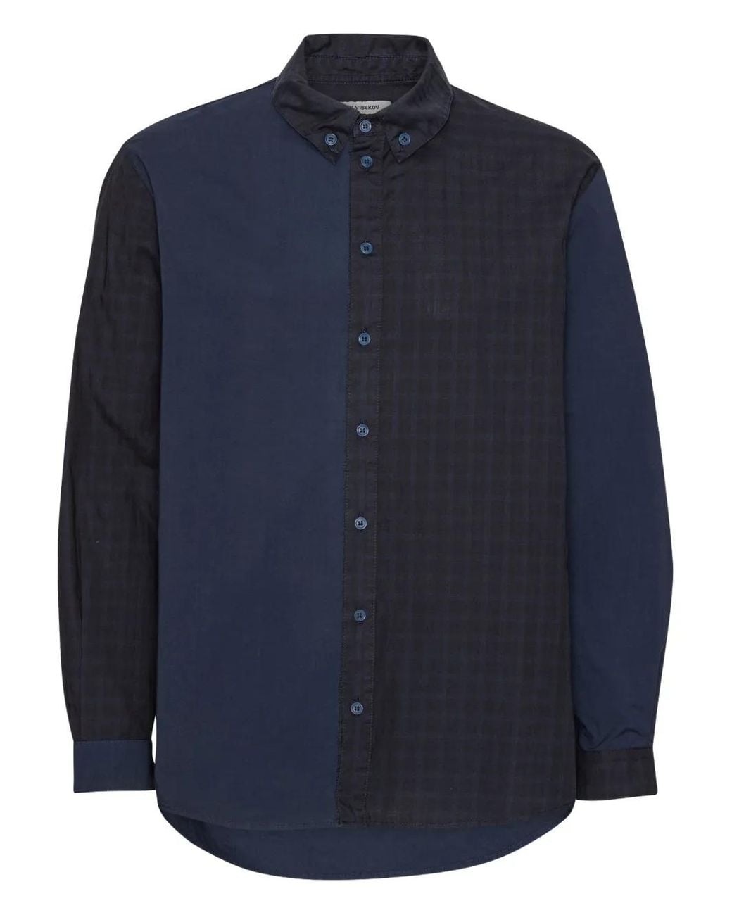 Henrik Vibskov Blue Chemise Patchwork for men